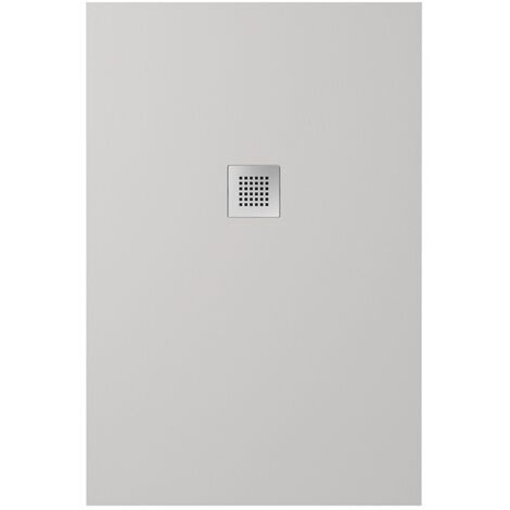 Piatto Doccia Rettangolare 80x100cm in Marmoresina Grigio Effetto Pietra Altezza 2,4cm Mod. Kos