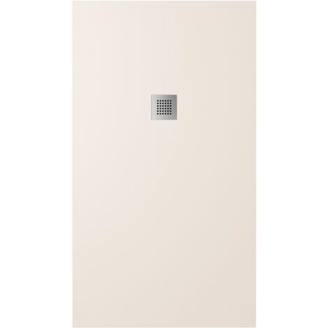 Piatto Doccia Rettangolare 80x110cm in Marmoresina Avorio Effetto Pietra Altezza 2,4cm Mod. Kos