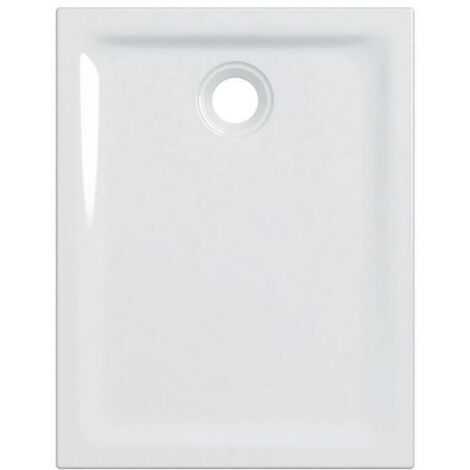 Piatto doccia rettangolare 90x70x4,5 cm bianco lucido in grés porcellanato - Geberit - Con Piletta