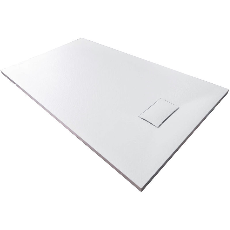 Piatto doccia rettangolare di smc - 3,2 cm di altezza - bianco - dimensioni e accessori selezionabili Senza piletta, 90x90cm