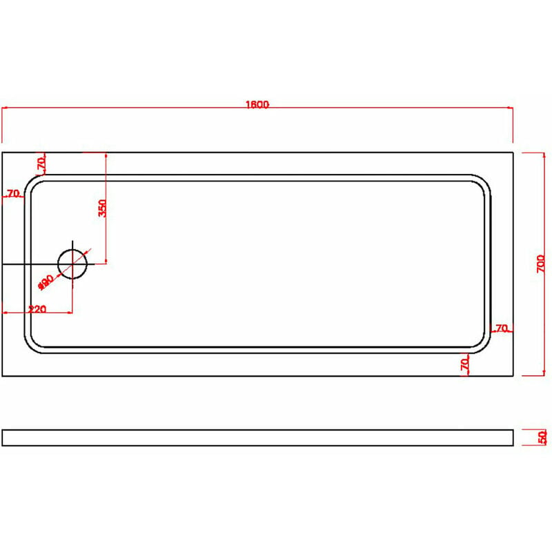 Piatto Doccia Rettangolare Dimensioni.Piatto Doccia 70x160 Cm In Abs Rinforzato Ginelli Easy Bianco