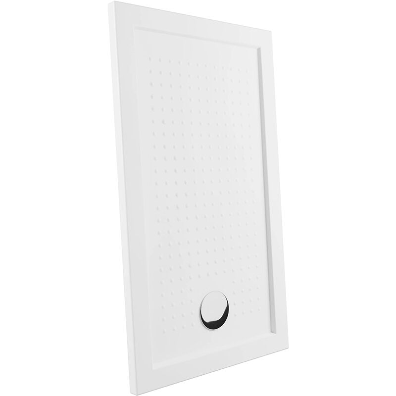 Parama - Receveur de douche rectangulaire 80x100cm Acrylique Blanc Brillant Design Antidérapant Hauteur 4cm Mod. Tikos