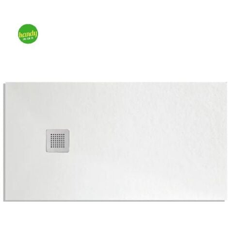 Piatto doccia rettangolare in marmoresina bianco modello stone free h2,8 cm 80x100 BARBOTTINA