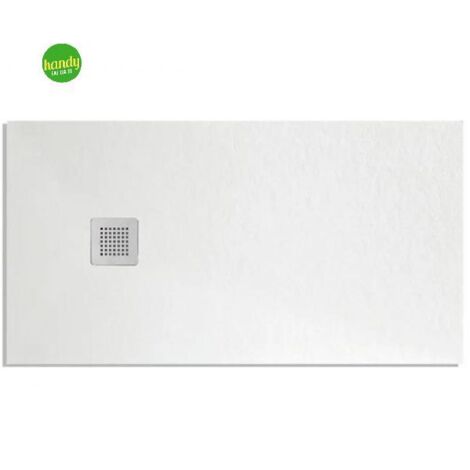Piatto doccia rettangolare in marmoresina bianco modello stone free h2,8 cm 80x160 BARBOTTINA