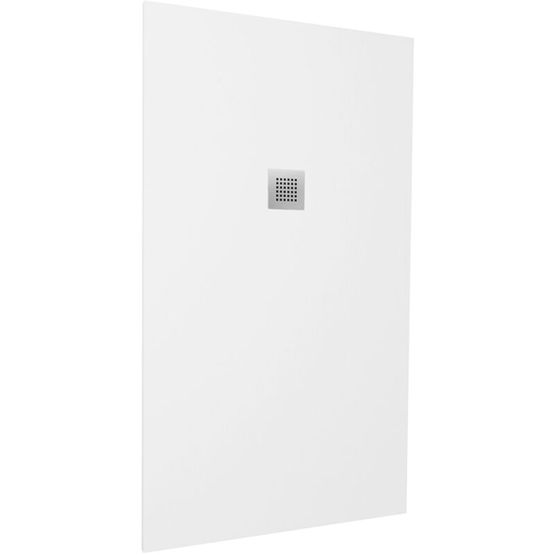 Parama - Receveur de douche rectangulaire 70x90cm en Marbre Résine Blanc Effet Pierre Hauteur 2,4cm Mod. Kos