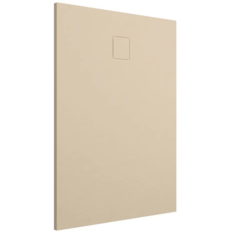 Parama - Receveur de douche rectangulaire 90x100 cm en smc Couleur Ivoire Effet Pierre Découpable et Antidérapant Hauteur 2,6cm Mod. Samos