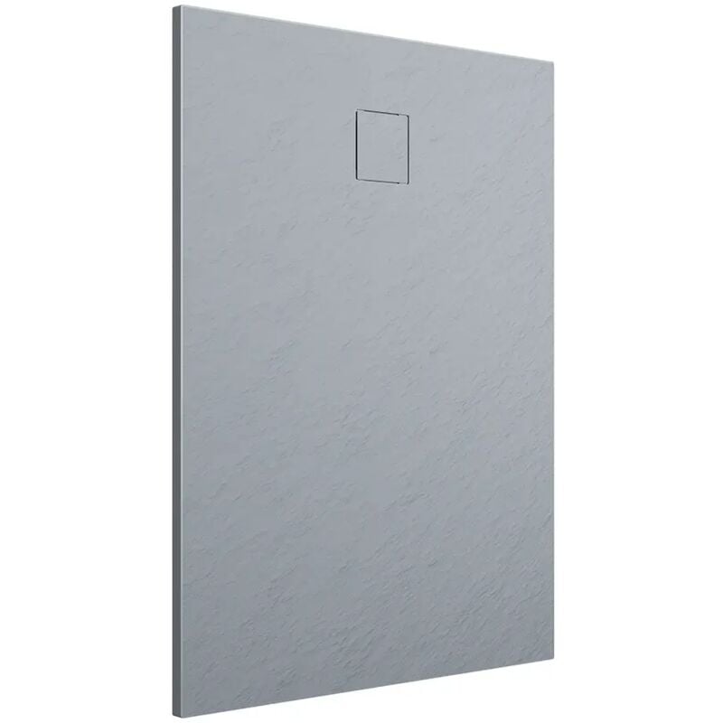Parama - Receveur de douche rectangulaire 90x100 cm en smc Couleur Gris Effet Pierre Découpé et Antidérapant Hauteur 2,6cm Mod. Samos