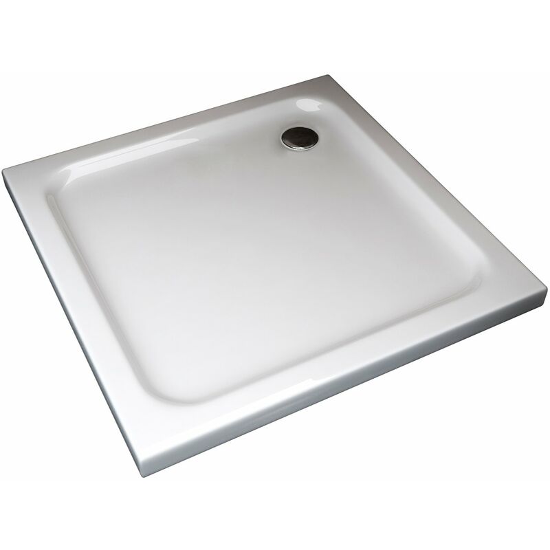 Piatto Doccia Ribassato Quadrato In Abs h 5cm Con Piletta Inclusa 80x80