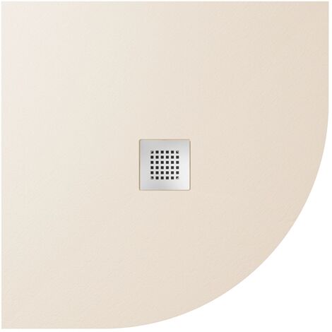 Piatto Doccia Semicircolare 80x80cm in Marmoresina Avorio Effetto Pietra Altezza 2,4cm Mod. Kos