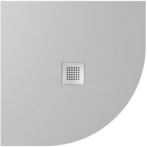 Piatto Doccia Semicircolare 80x80cm in Marmoresina Grigio Effetto Pietra Altezza 2,4cm Mod. Kos