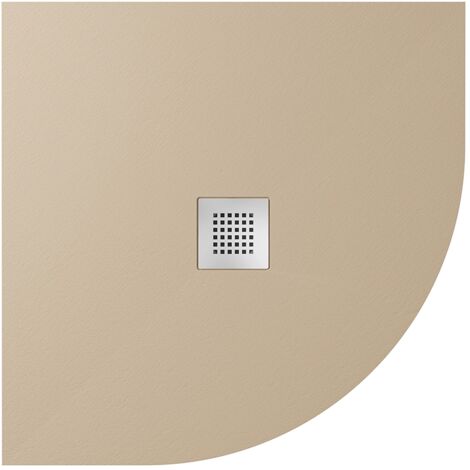 Piatto Doccia Semicircolare 80x80cm in Marmoresina Marrone Effetto Pietra Altezza 2,4cm Mod. Kos