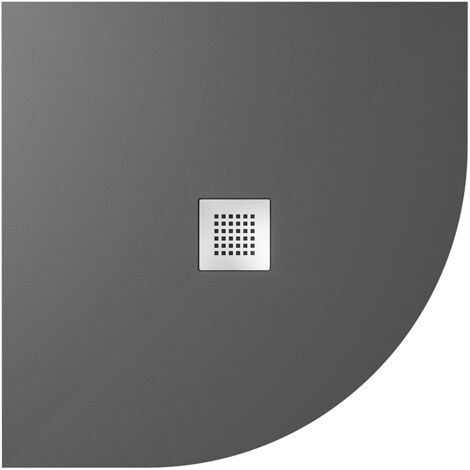Piatto Doccia Semicircolare 80x80cm in Marmoresina Nero Effetto Pietra Altezza 2,4cm Mod. Kos