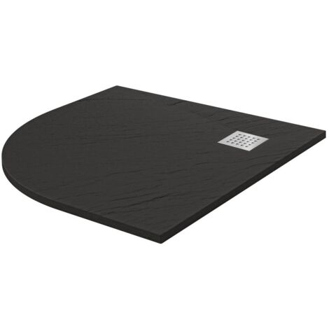 Piatto Doccia Semicircolare 90x90 cm in Acrilico Fosterberg Azalea 4 Antracite