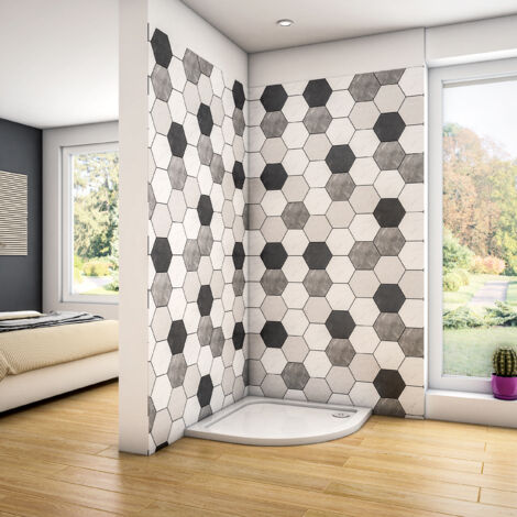 Piatto Doccia Semicircolare 90x90cm in Pietra Artificiale Rivestito Gel Coat Ultra Slim Bianco Lucido Antiscivolo Antibatterico