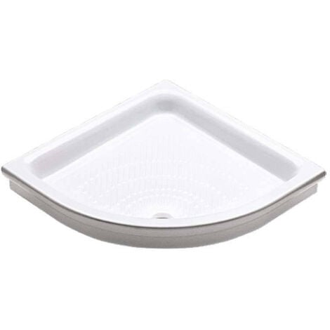 INCANTHOO Piatto Doccia Semicircolare 90x90xh12 cm Ceramica - Fondo Antiscivolo - Colore Bianco