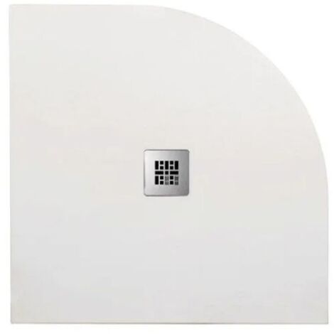 Piatto doccia semicircolare Barbottina in marmoresina bianco h2,8 80x80 cm