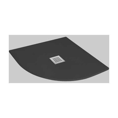 PIATTO DOCCIA SEMICIRCOLARE EFFETTO PIETRA ANTRACITE  80X80 cm     MADE IN ITALY
