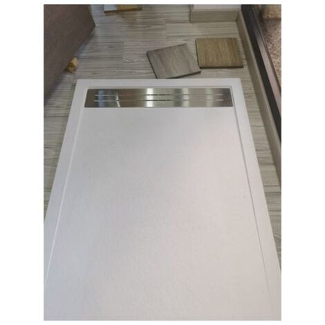 Piatto Doccia A Filo Pavimento O Rialzato.Piatto Doccia Slim Bianco Effetto Pietra Angolare Piletta Ribassata Pavimento Misura 70x90 Ss Pl B Opz 70x90