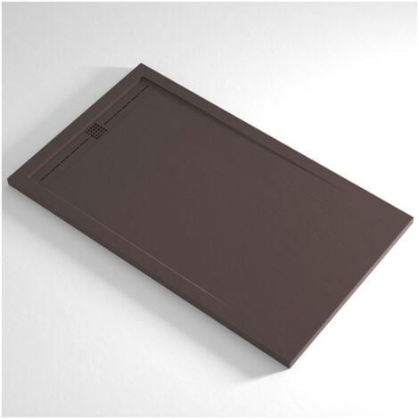 Piatto Doccia Slim Marrone Resina Marmo Ruvido da 70 a 210 cm Pavimento Piletta - Dimensione Piatto 80x210