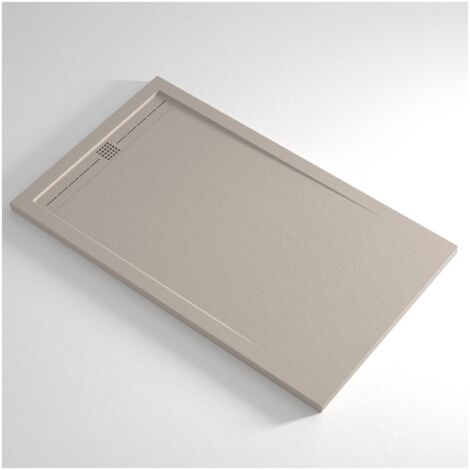 Piatto Doccia Slim Sabbia Marmoresina Effetto Pietra Ruvido a Pavimento Piletta - Dimensione Piatto 90x200