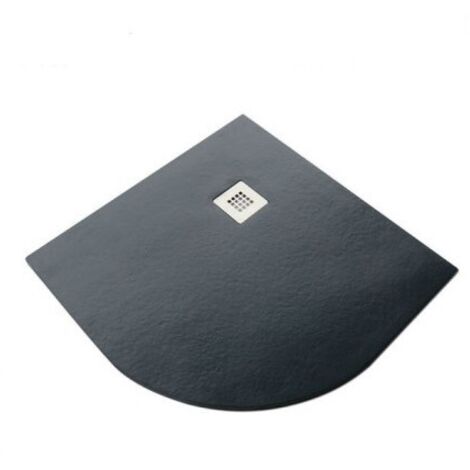 Piatto Doccia Slim Semicircolare 80x80 Pietra Nero 2.8cm Angolare Piletta
