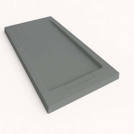 Piatto doccia Steen con bordo colore Grigio cemento RAL 7005 80x80cm griglia Grigio cemento
