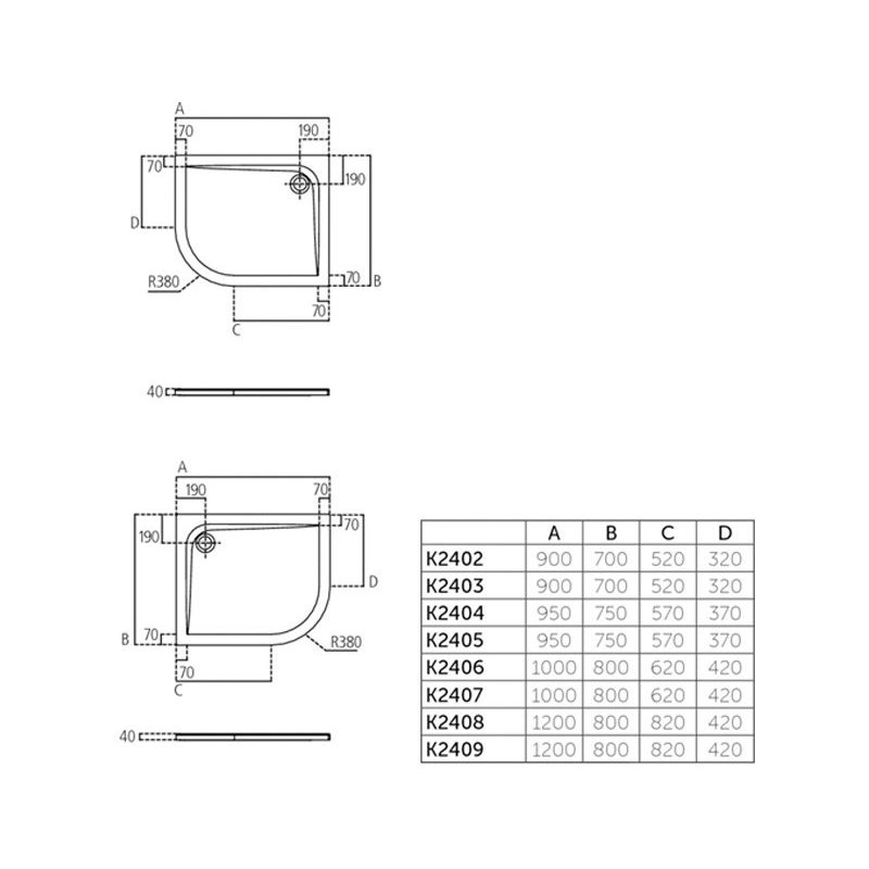 Piatto Doccia Ideal Standard Ultra Flat S 120x80.Piatto Doccia Ultra Flat 120x80 H4 Con Lato Curvo Versione Destra Ideal Standard K240801