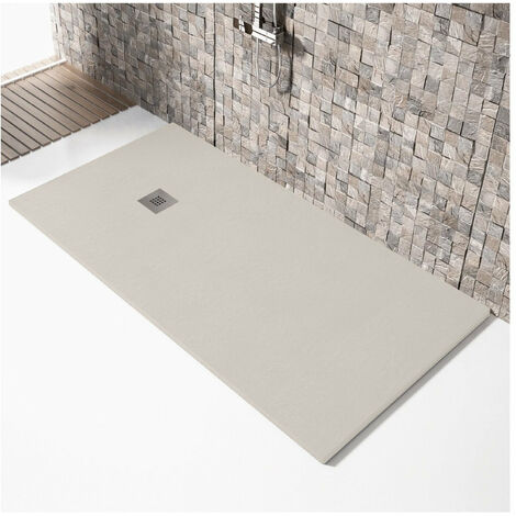 Piatto doccia ultrasottile 100 x 110 cm MARIANA in resina finitura ardesia sabbia