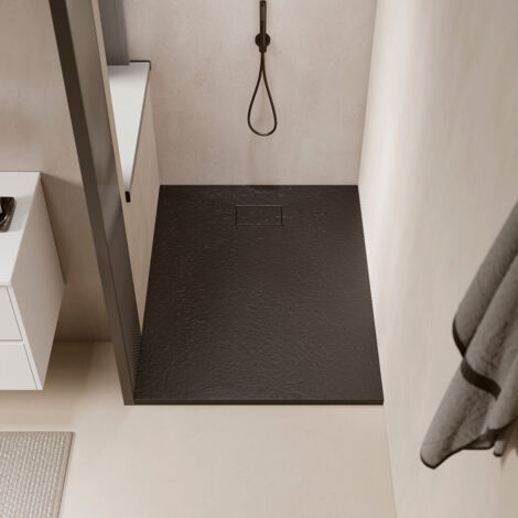 Piatto doccia ultrasottile 70 x 140 cm PIATTO in SoliCast® finitura ardesia nero