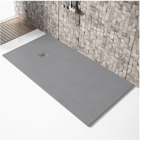 Piatto doccia ultrasottile 70 x 70 cm MARIANA in resina finitura ardesia cemento