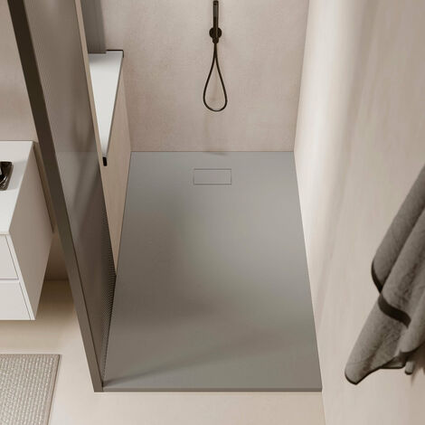 Piatto doccia ultrasottile 90 x 170 cm PIATTO in SoliCast® finitura ardesia grigio