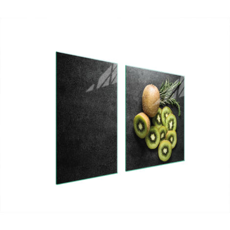 PIATTO E TAGLIERE IN VETRO 100x52 KIWI