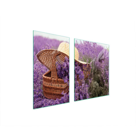 PIATTO E TAGLIERE IN VETRO 100x52 LAVANDA