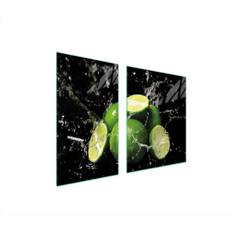 PIATTO E TAGLIERE IN VETRO 100x52 LIME