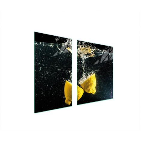 PIATTO E TAGLIERE IN VETRO 100x52 LIMONE