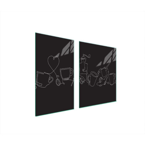 PIATTO E TAGLIERE IN VETRO 100x52 NERO