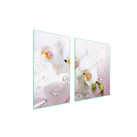 PIATTO E TAGLIERE IN VETRO 100x52 ORCHIDEA