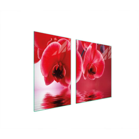 PIATTO E TAGLIERE IN VETRO 100x52 ORCHIDEA