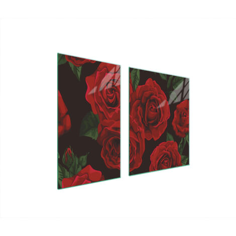 PIATTO E TAGLIERE IN VETRO 100x52 ROSE