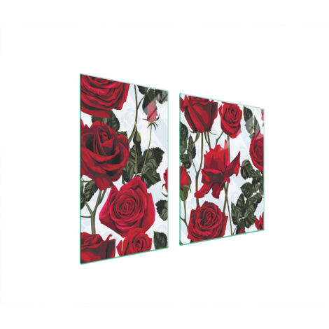 PIATTO E TAGLIERE IN VETRO 100x52 ROSE