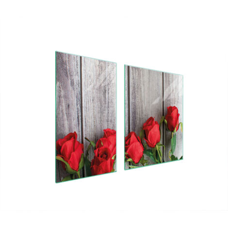 PIATTO E TAGLIERE IN VETRO 100x52 ROSE