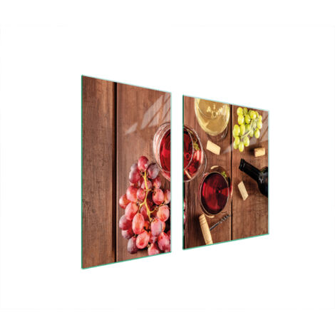 PIATTO E TAGLIERE IN VETRO 100x52 VINO