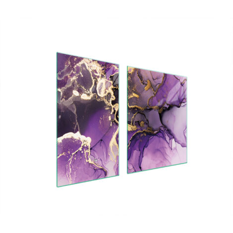 PIATTO E TAGLIERE IN VETRO 100x52 VIOLA
