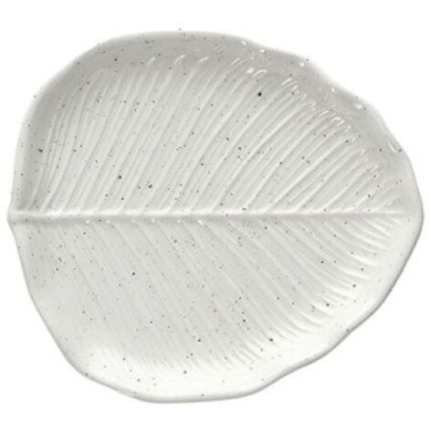Piatto Foglia 16x14x2,5h cm Zelda Stoneware Grigio