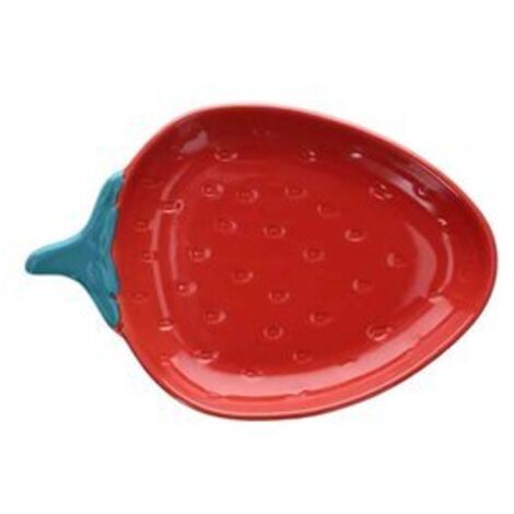 Piatto Fragole 18x12x2,5h cm Stoneware Rosso