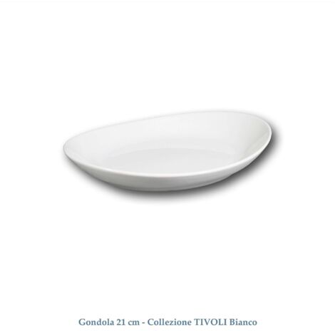 Piatto gondola piccola 21cm tivoli porcellana bianco saturnia