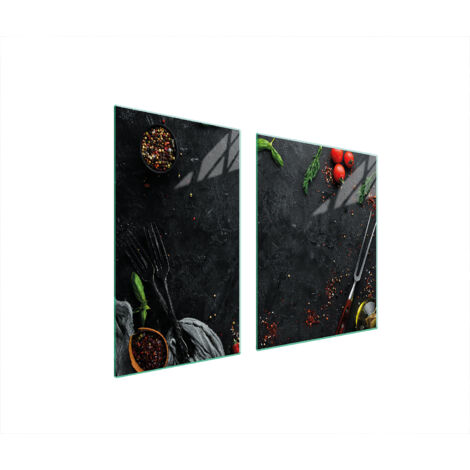 PIATTO IN VETRO e TAGLIERE 100x52 ARDESIA