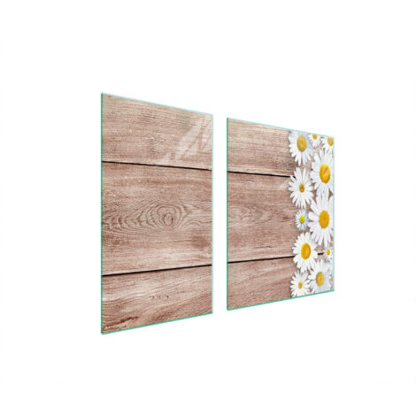PIATTO IN VETRO e TAGLIERE 100x52 LEGNO