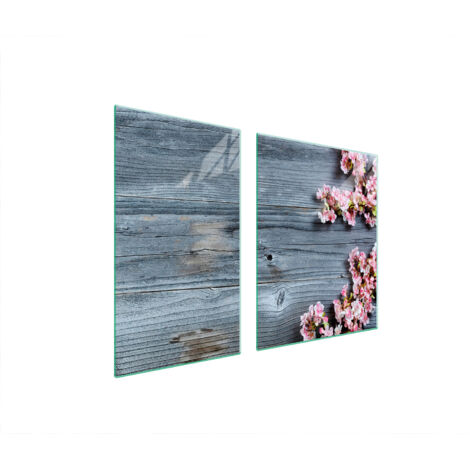 PIATTO IN VETRO e TAGLIERE 100x52 LEGNO