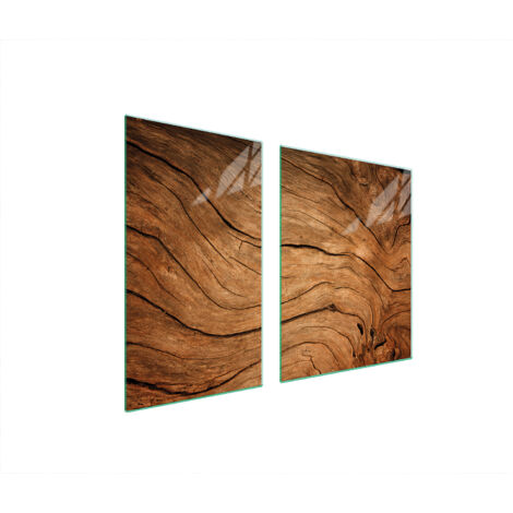 PIATTO IN VETRO e TAGLIERE 100x52 LEGNO
